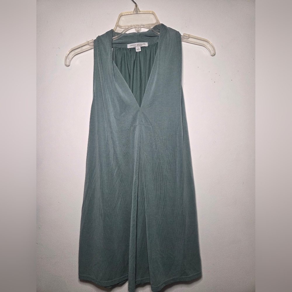 Green Envelope Blouse Womens Large EUC